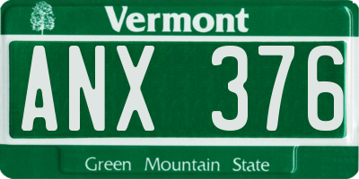 VT license plate ANX376