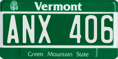 VT license plate ANX406