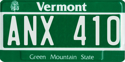 VT license plate ANX410