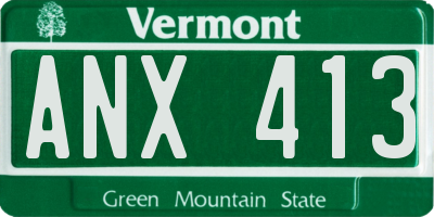 VT license plate ANX413