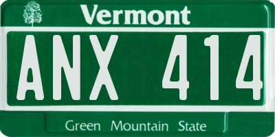 VT license plate ANX414