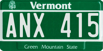 VT license plate ANX415