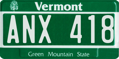 VT license plate ANX418