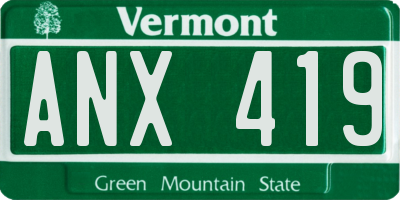 VT license plate ANX419