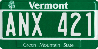 VT license plate ANX421