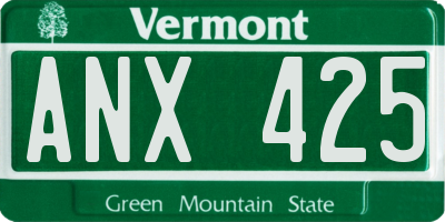 VT license plate ANX425