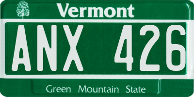 VT license plate ANX426