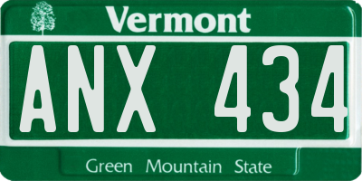 VT license plate ANX434