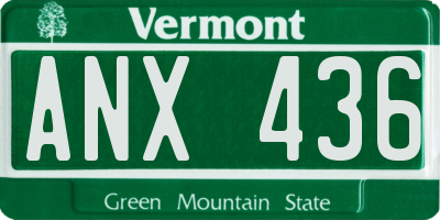 VT license plate ANX436