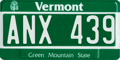 VT license plate ANX439