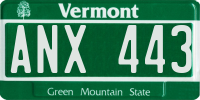 VT license plate ANX443