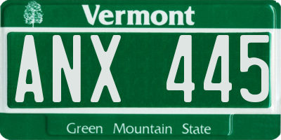 VT license plate ANX445