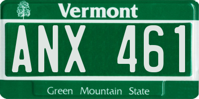 VT license plate ANX461
