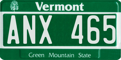 VT license plate ANX465