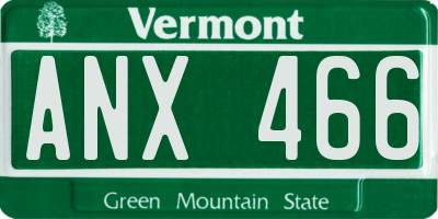 VT license plate ANX466