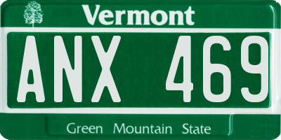 VT license plate ANX469