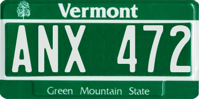 VT license plate ANX472
