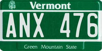 VT license plate ANX476