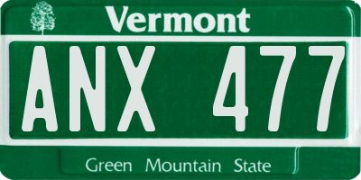 VT license plate ANX477