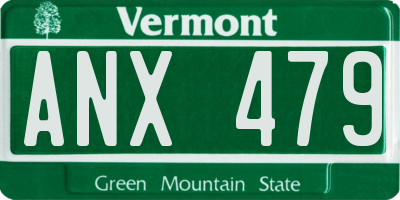 VT license plate ANX479