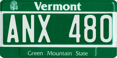 VT license plate ANX480