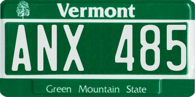 VT license plate ANX485