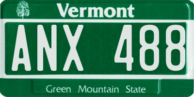 VT license plate ANX488