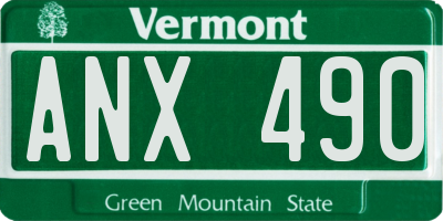 VT license plate ANX490