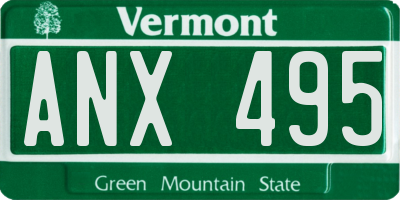 VT license plate ANX495