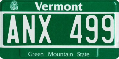 VT license plate ANX499