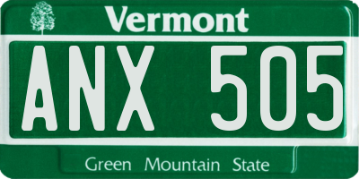 VT license plate ANX505