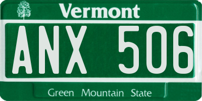 VT license plate ANX506