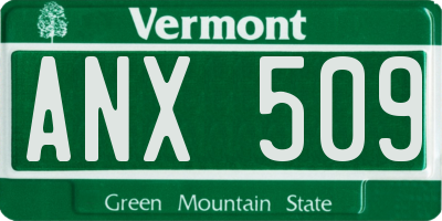 VT license plate ANX509
