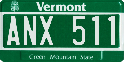VT license plate ANX511