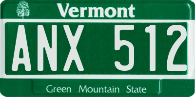 VT license plate ANX512