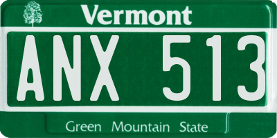 VT license plate ANX513