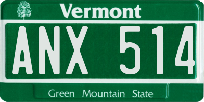 VT license plate ANX514
