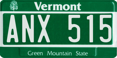 VT license plate ANX515