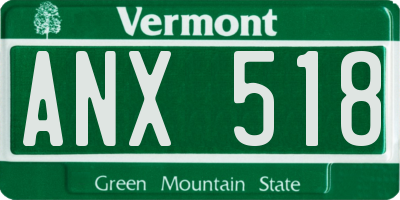 VT license plate ANX518