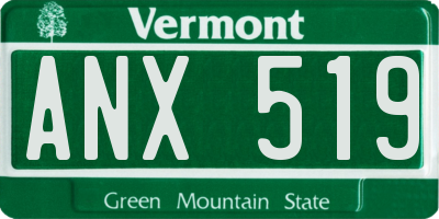 VT license plate ANX519