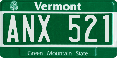 VT license plate ANX521