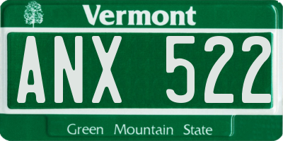 VT license plate ANX522