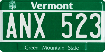VT license plate ANX523