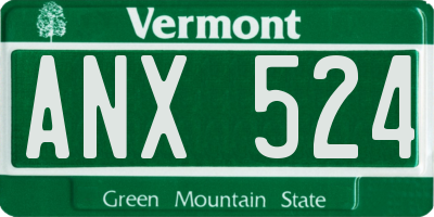 VT license plate ANX524