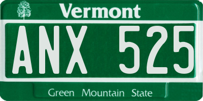 VT license plate ANX525