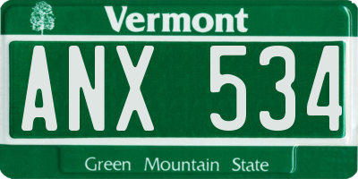 VT license plate ANX534