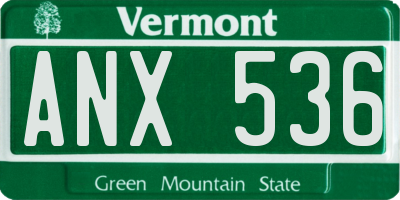 VT license plate ANX536