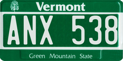 VT license plate ANX538