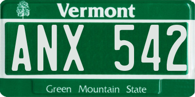 VT license plate ANX542