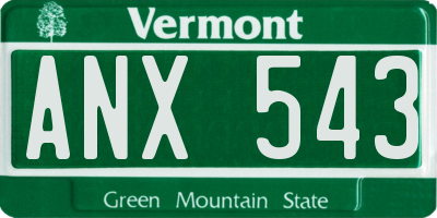 VT license plate ANX543